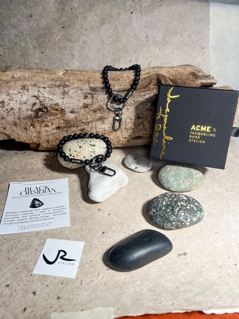 ACME x J.R.A. Matte Obsidian Bracelet with Keyring